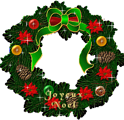 gif joyeux Noël couronne